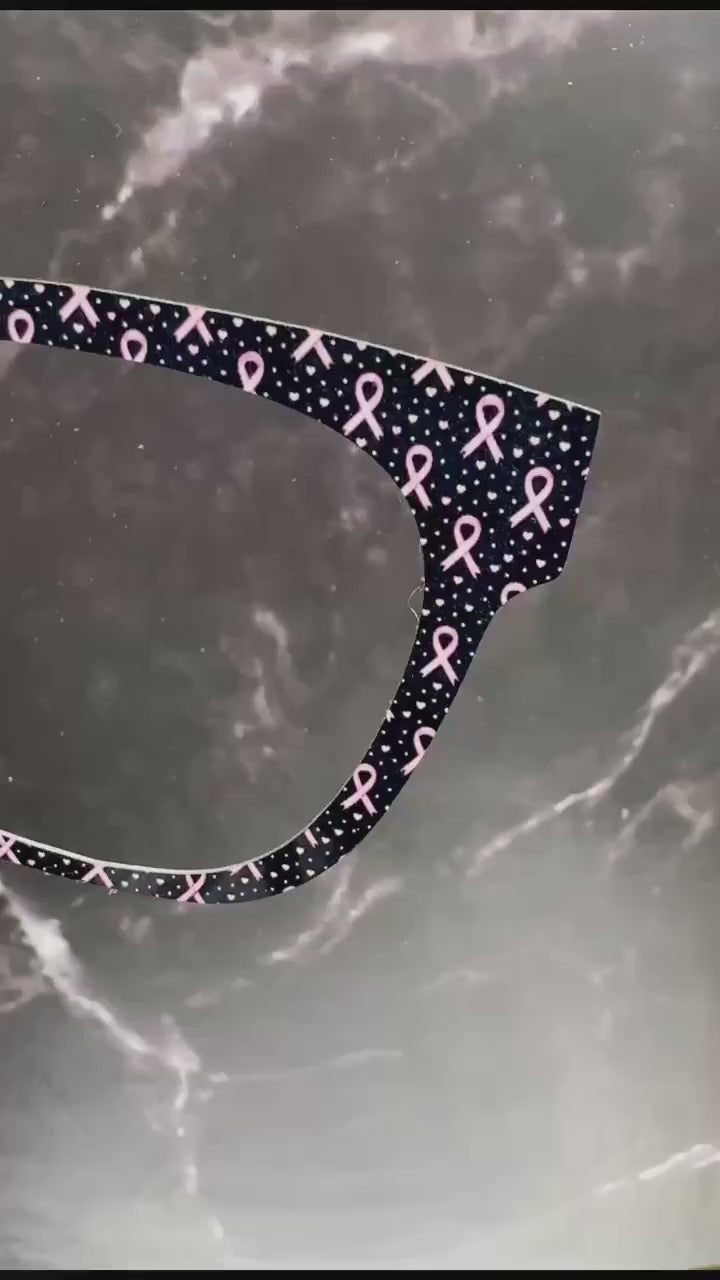 Hope in Black and Pink Ribbon Pair Eyewear Compatible Topper | Breast Cancer Awareness