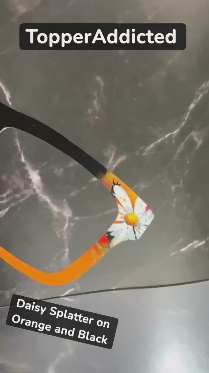 Daisy Spatter Black and Orange Topper for Pair Eyewear – All Metal Magnetic Cover – Compatible with All Frame Style - FASTEST shipping.