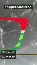 Slice of Summer – Watermelon-Themed Lightweight, thin, Metal Magnetic Toppers for Pair Eyewear | Fast shipping. Pefect picnic top frame