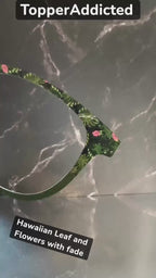 Hawaiian Leaf & Flowers Topper for Pair Eyewear | Tropical Greenery Frame Front | Metal Magnetic Toppers with FAST shipping