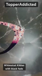 Whimsical Kitties Metal Topper for Pair Eyewear – Pink & Black Cat Design – Magnetic Frame Accessory – Customizable for the Cat Lover