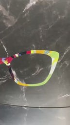 Colorful and Bright Abstract Art on Pair Eyewear Compatible Toppers - Kandinsky's "Composition IX" magnetic metal topper. Made in Texas USA