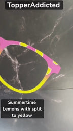 Summertime Lemons Pink Topper for Pair Eyewear | Lemon Print on Bold Pink Background All frame styles available with Fades available