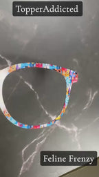 Feline Frenzy Pair Eyewear Compatible Magnetic Toppers – Colorful Cat Pattern, Fast Shipping, Custom Toppers Purrfect Gift for Cat Lovers!