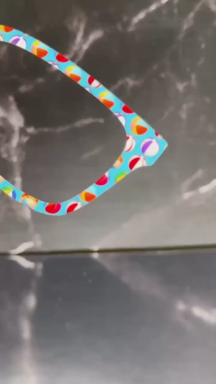 Beach Balls Magnetic Glasses Topper | All Metal Topper for Pair Eyewear | Summer Fun Pattern | Top Quality Metal - fastest shipping!