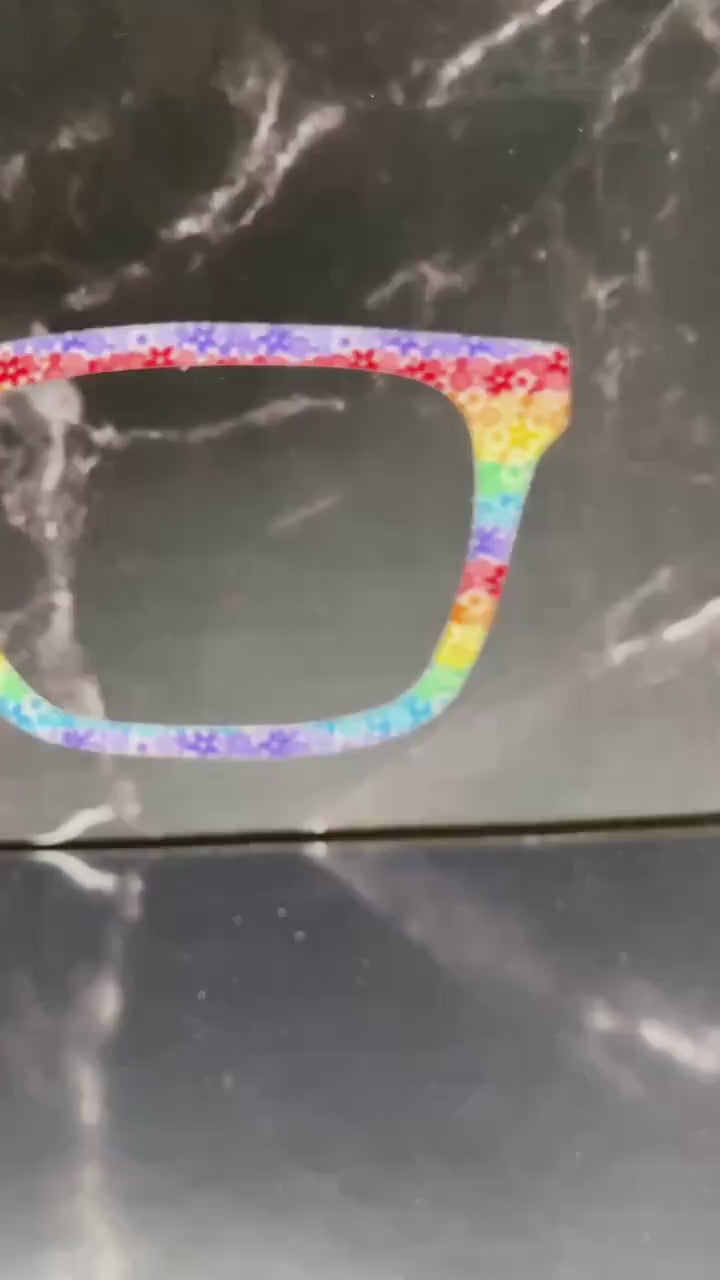 Rainbow Daisy Burst - Pride 2-8 - Magnetic Pride Floral Topper for Pair Eyewear - Ships FAST. Pride Month LGBTQ, Out and Loud, Pride Flowers