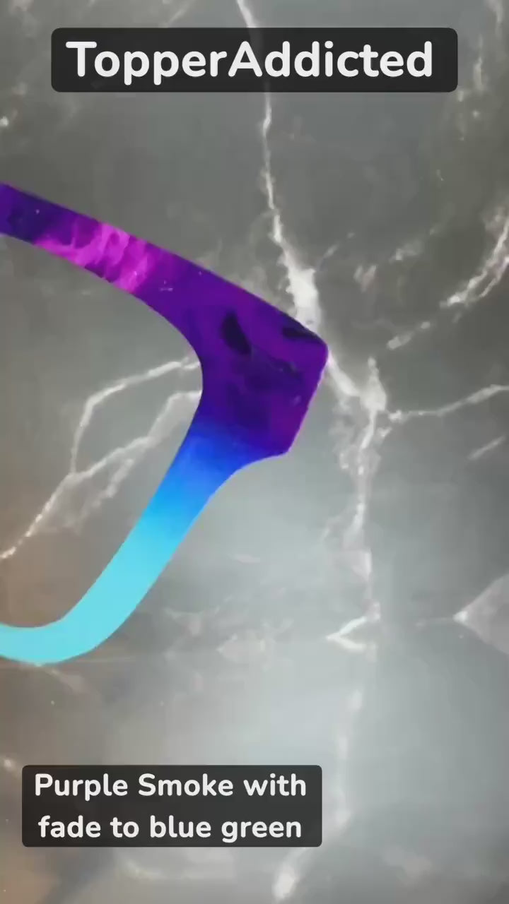 Purple colored smoke with a fade to blue green for Pair Eyewear Compatible Magnetic Toppers - Metal Topper