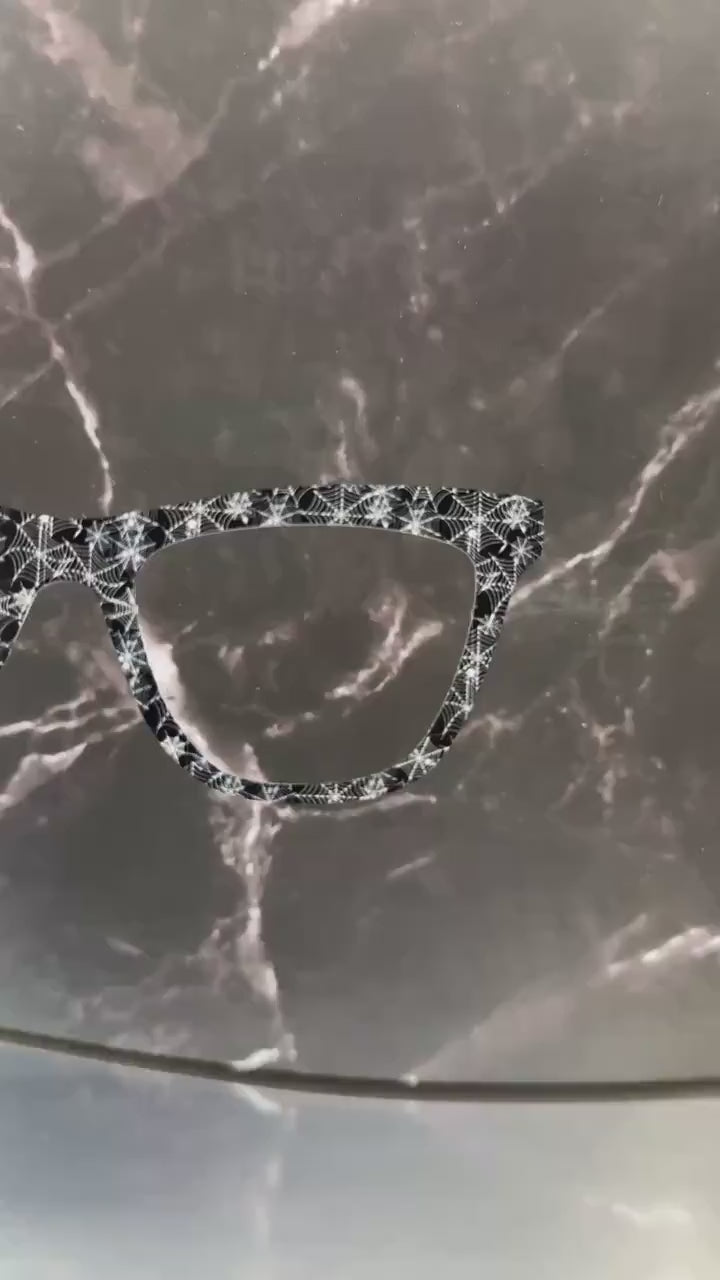 Haunted Webworks Spider Toppers | Halloween Spiderweb Toppers for Pair Eyewear Lightweight Metal Magnetic Frames - Fast Shipping