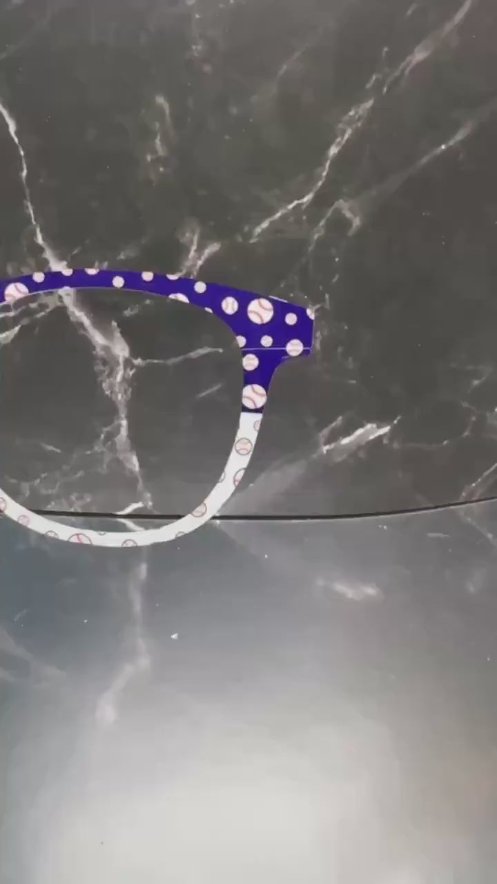 Custom Baseball Polka Dot Magnetic Toppers for Pair Eyewear | Team Color Glasses Accessories | Little League, MLB, College Fan Gift