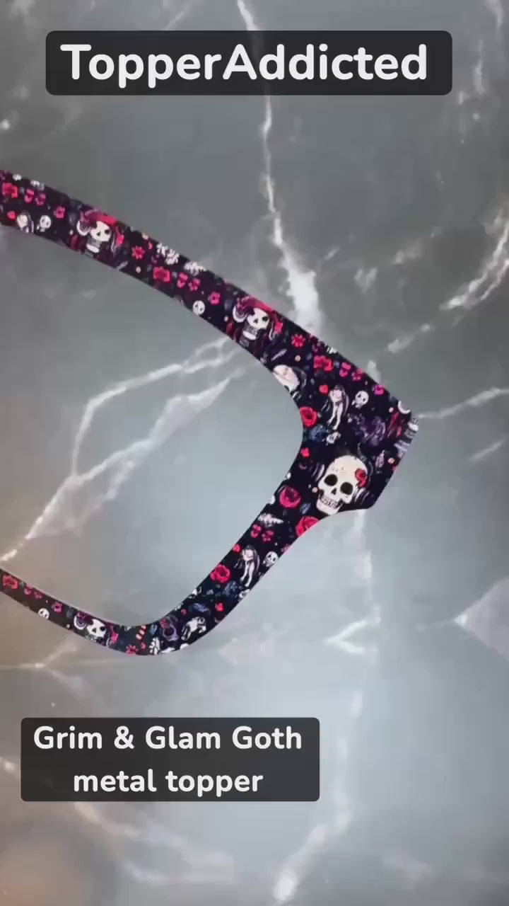 Grim & Glam – Gothic Skull and Roses Magnetic Topper for Pair Eyewear - All Styles - Metal Toppers - Fast Shipping New Top Frames