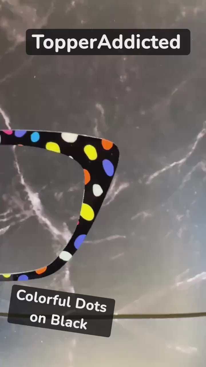 Colorful Dots, Colorful Polka dots are confetti on your face for Pair Eyewear Magnetic Glasses Toppers. Fast Shipping -beautiful bright look