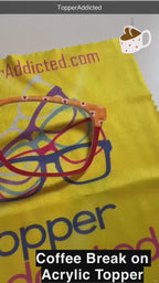 Coffee Break Print Gold and Pink for Pair Eyewear Compatible Metal Magnetic Toppers -Printed on Metal. Fast delivery
