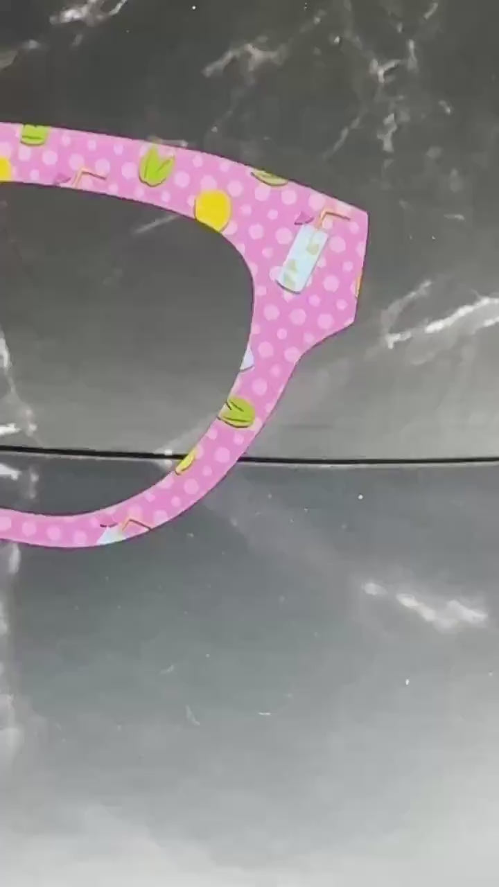 Summertime Lemons 4 Pink Topper compatible with Pair Eyewear | Lemonade Picnic on Pink Background Four Style Options plus customizing avail