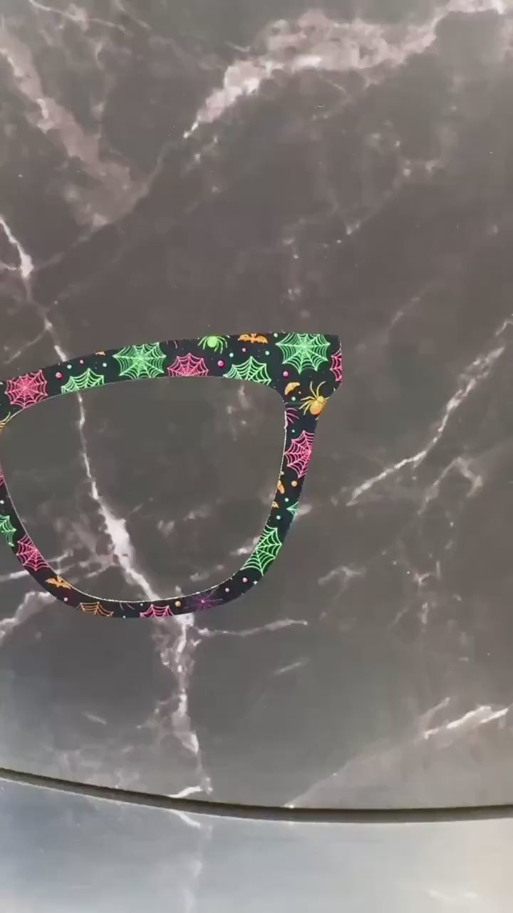Neon Nightmare Webs Pair Toppers | Colorful Spiderweb Toppers for Pair Eyewear Magnetic Frames Lightweight Metal Topper Frames Fast Shipping