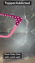 Plum with White Polka Dots and Multiple Design Options - Pair Eyewear Compatible Magnetic Toppers - All Top Frames on lightweight metal