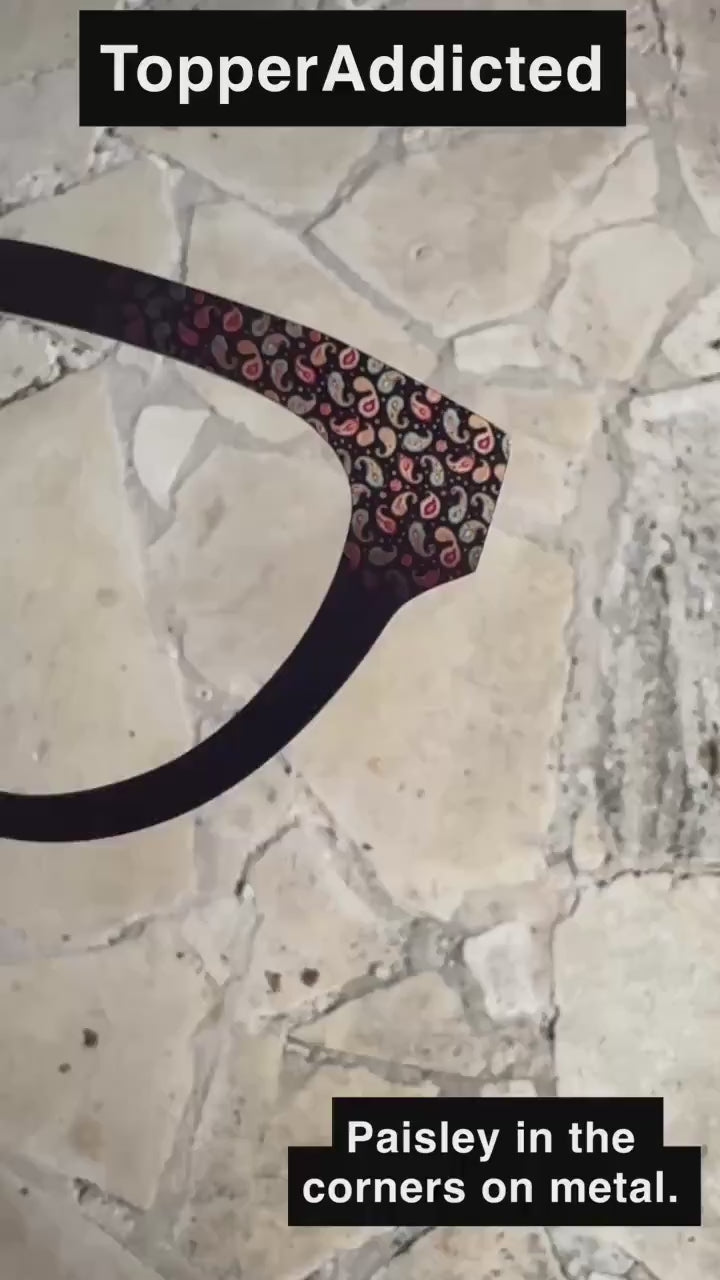 Paisley in the Corners Magnetic Toppers Compatible with Pair Eyewear - All Frames Available - Classic Style Metal topper