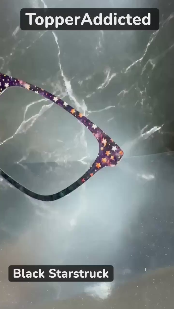 Black Starstruck Magnetic Metal Topper for Pair Eyewear Top Frames