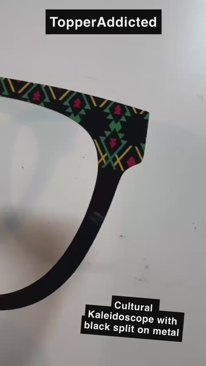 Cultural Kaleidoscope Toppers for Pair Eyewear Compatible for All Frames Available on Metal Toppers. Black History Month Colors.