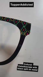 Cultural Kaleidoscope Toppers for Pair Eyewear Compatible for All Frames Available on Metal Toppers. Black History Month Colors.