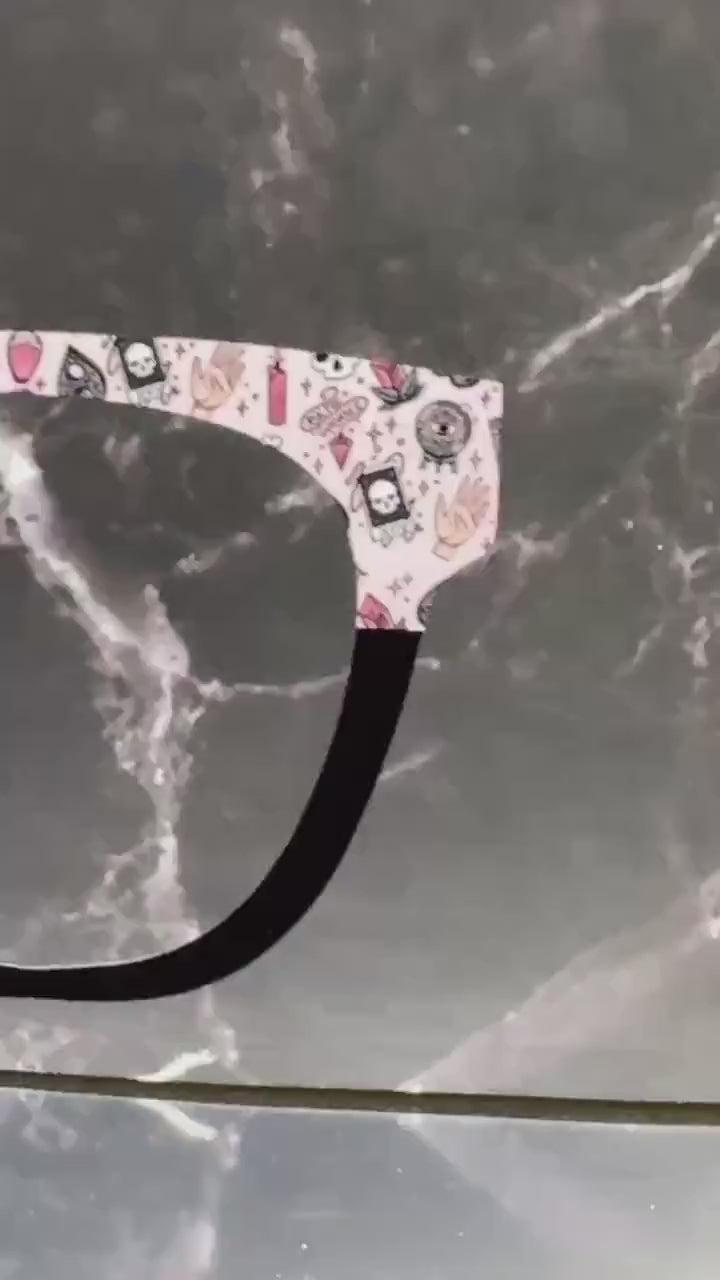 Witch, Please | Pink Witchy Pattern Magnetic Topper for Pair Eyewear | All Metal | Crystal Ball, Tarot & Occult Accessories | Cute and FAST.