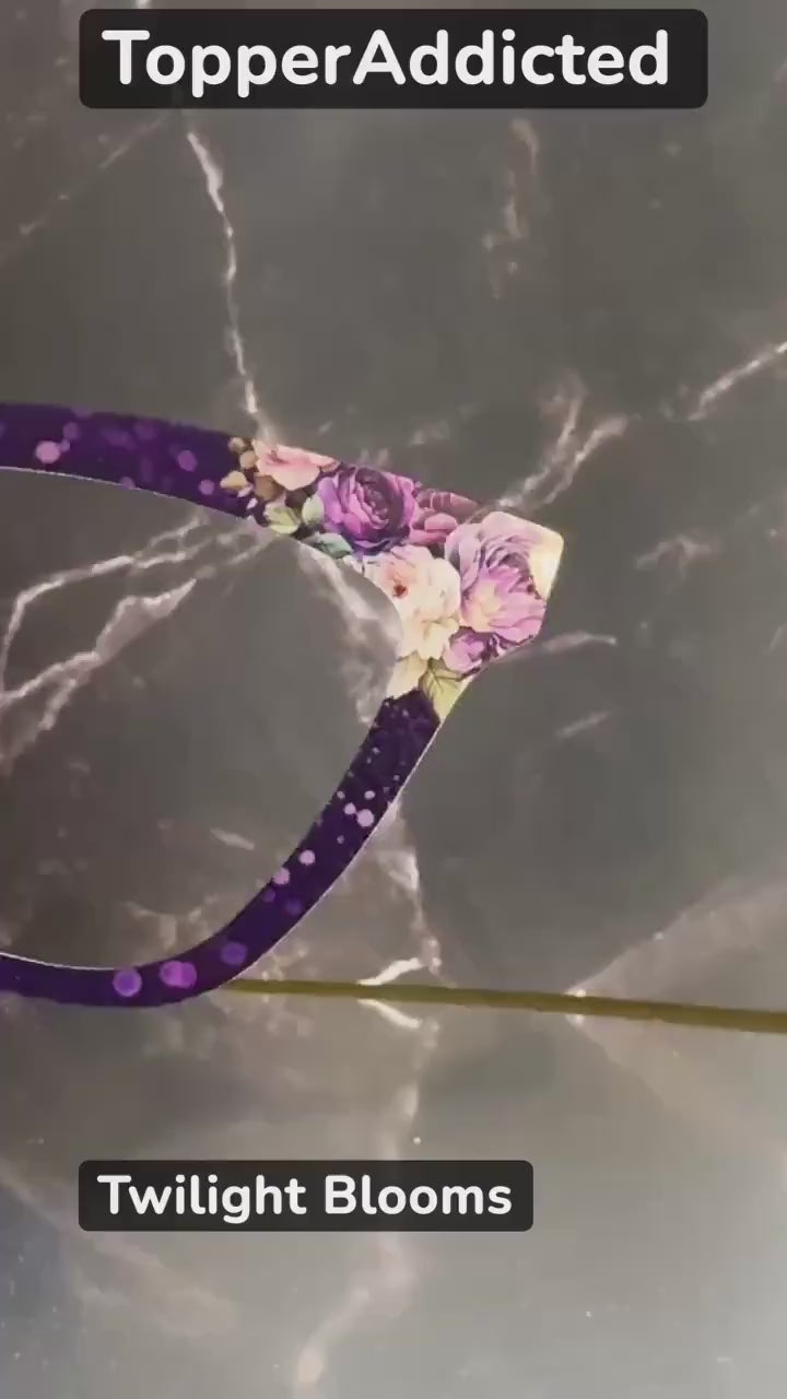 Twilight Bloom – Purple Bokeh Topper with Vintage Roses - Magnetic Metal Toppers for Pair Eyewear