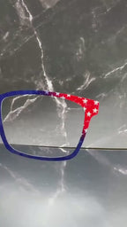 Red Starstruck Magnetic Metal Topper | Compatible with Pair Eyewear | Stars and Blue | Ships in 3 Business Days or less