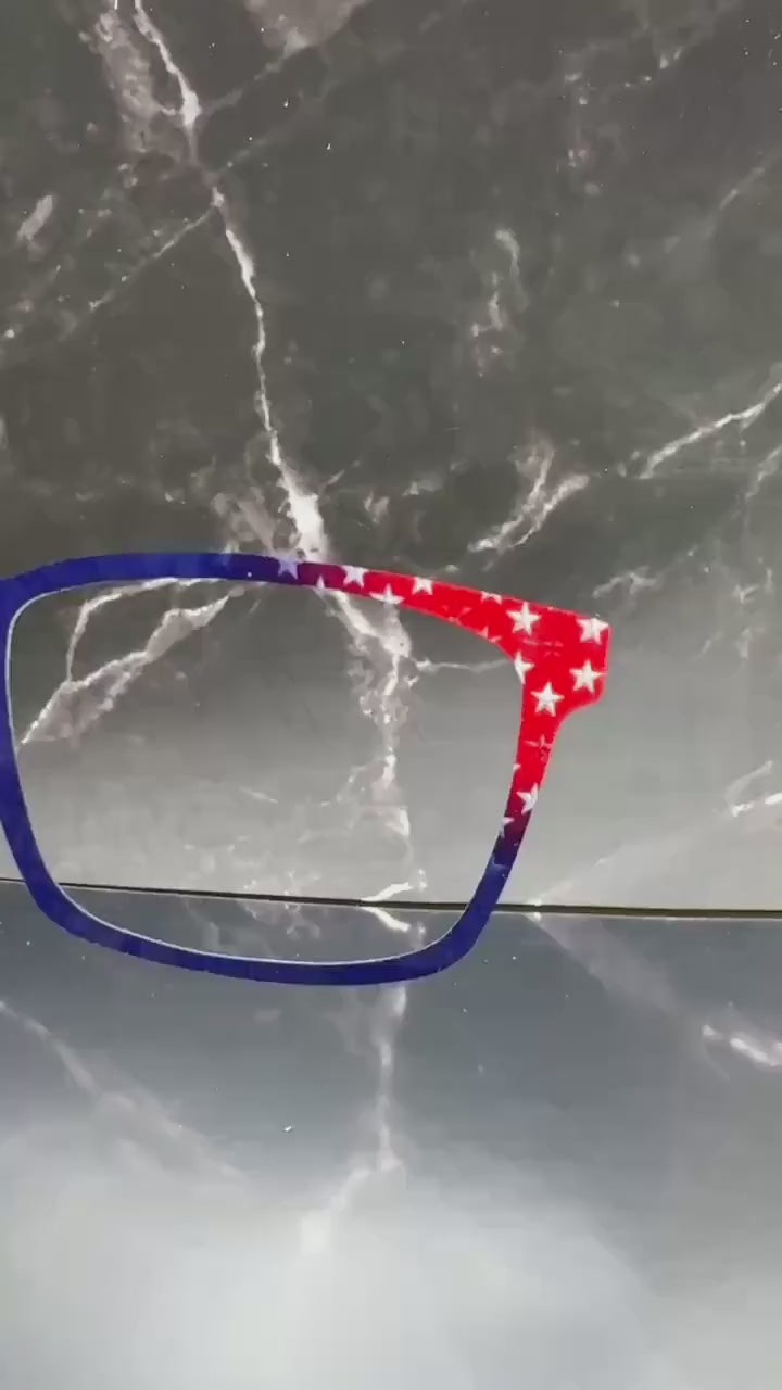 Red Starstruck Magnetic Metal Topper | Compatible with Pair Eyewear | Stars and Blue | Ships in 3 Business Days or less