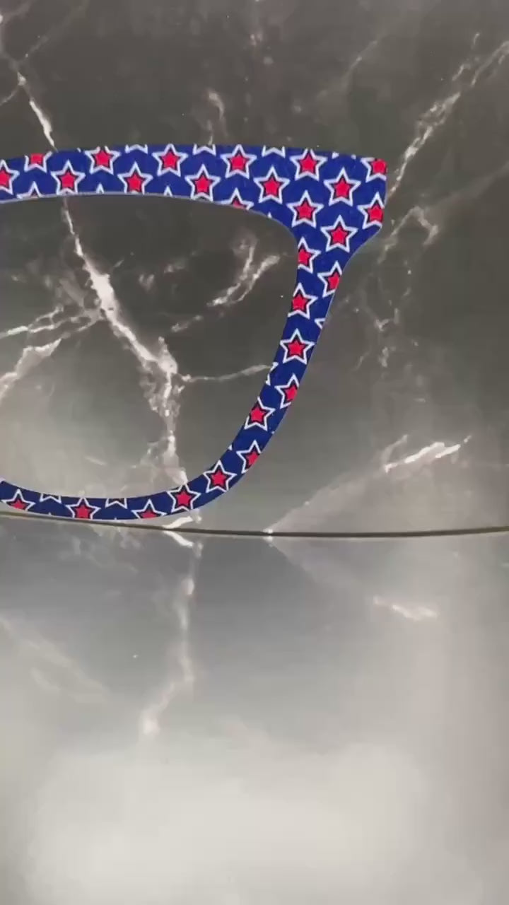Double Star Delight – Patriotic Red, White & Blue Magnetic Topper for Pair Eyewear | Land That I Love Collection Made in Texas USA