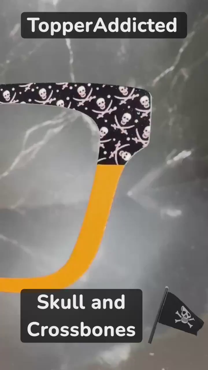 Skull and Crossbones over Orange Topper – Bold Magnetic Accessory for Pair Eyewear. Pirate Life
