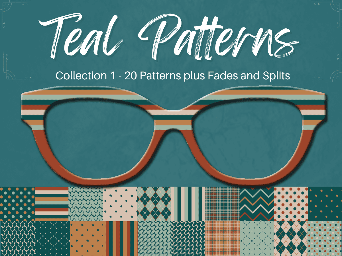 Teal Patterns & Fun for Pair Eyewear Compatible Magnetic Toppers🎨👓