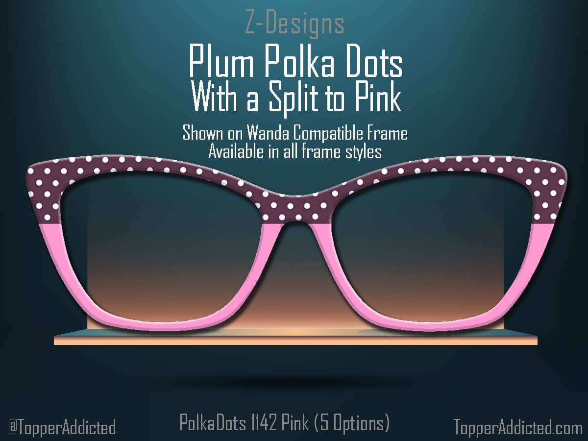 Z-Design – Plum with White Polka Dots Magnetic Topper for Pair Eyewear👓