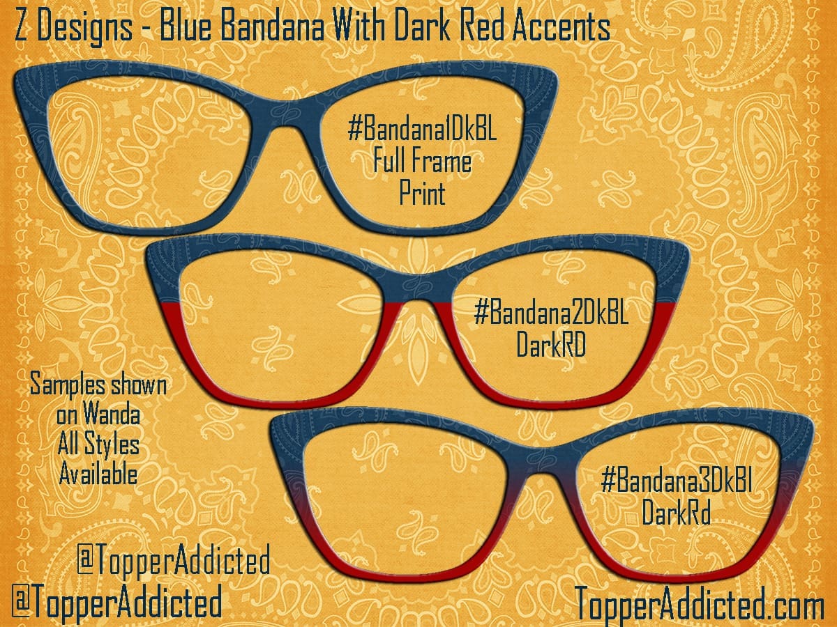 Z-Design – Dark Blue Paisley Bandana Magnetic Topper👓