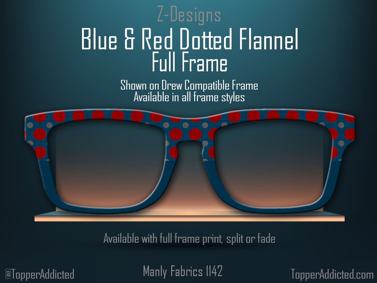 Z-Design – Manly Fabric Red and Blue Dots – with options👓