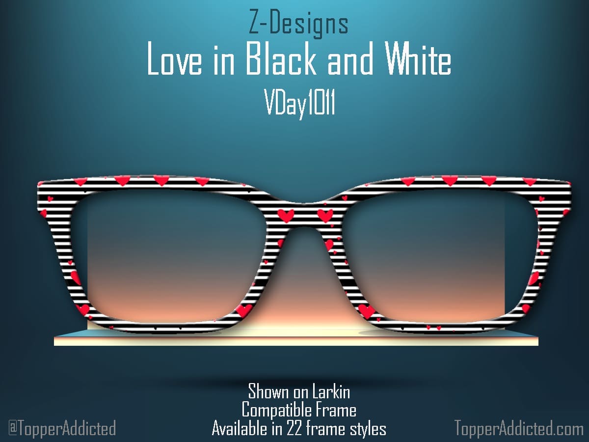 Z-Design – Love in Black and White – Valentines Day – magnetic topper for Pair Eyewear👓