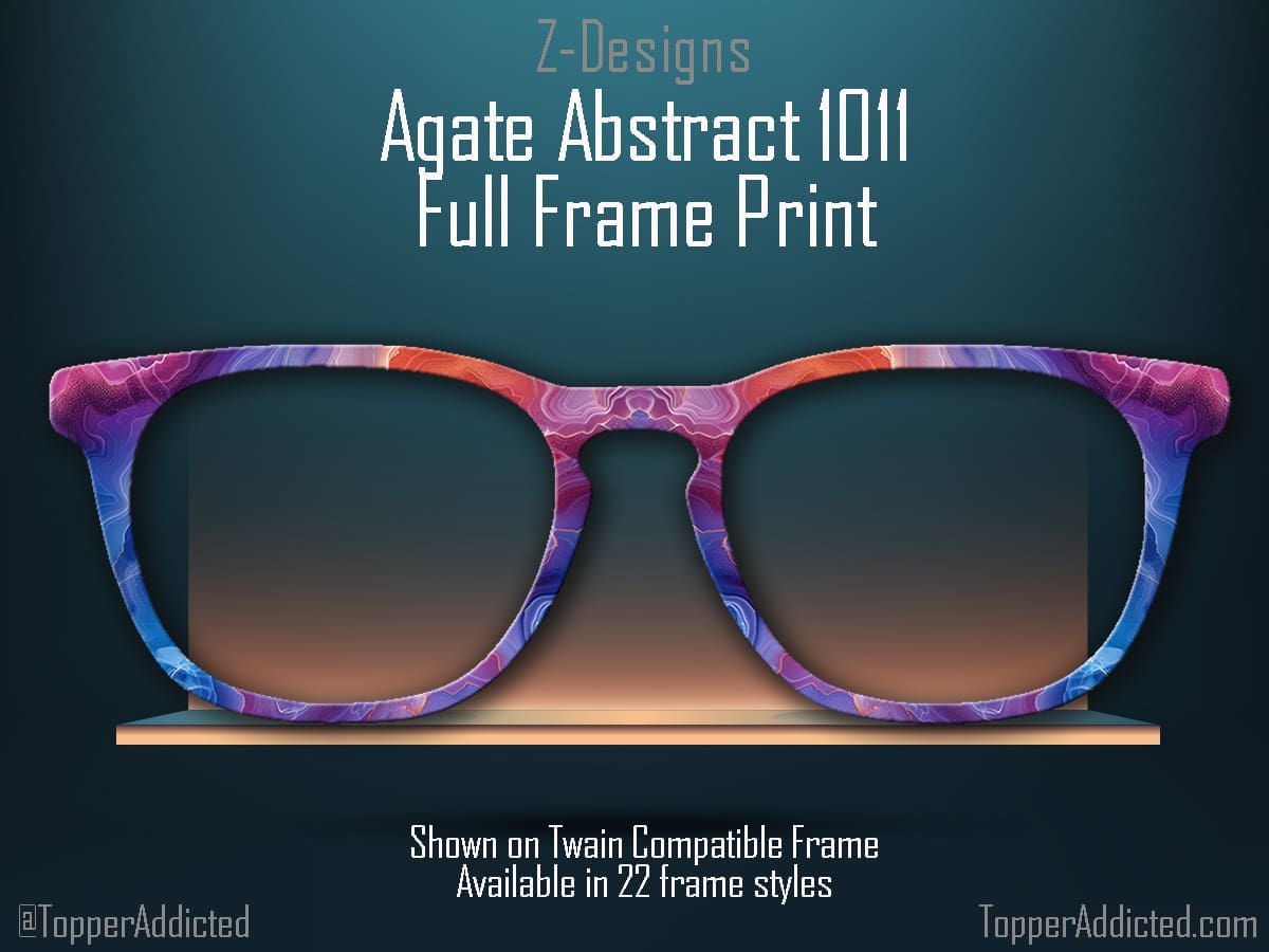 Z-Design – Blue Agate Pattern Eyeglass Topper👓