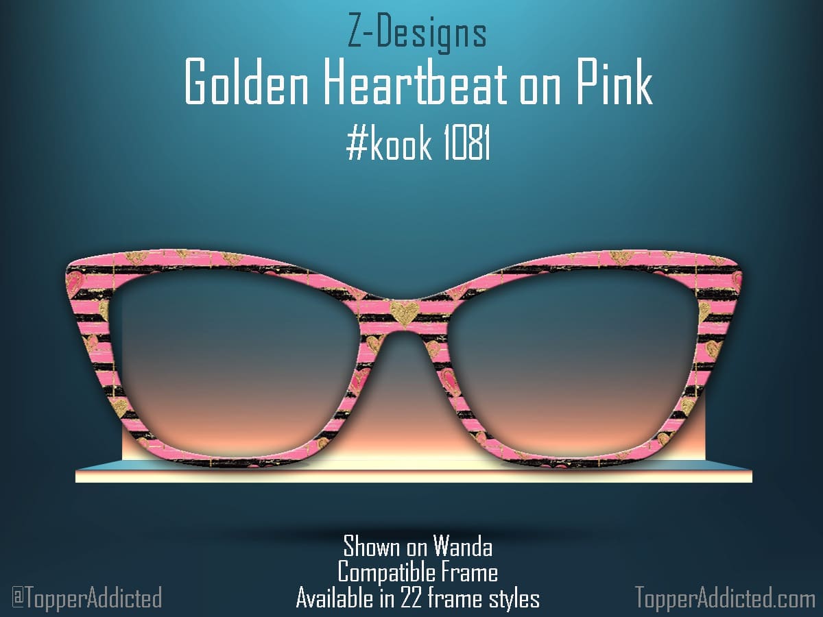 Z-Design – Golden Heartbeat on Pink Valentine Magnetic Accessory for Pair Eyewear👓