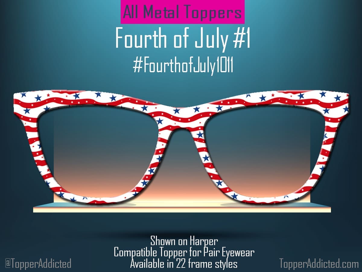 Z-Design – Wavy Glory – Patriotic Red, White & Blue Metal Magnetic Topper for Pair Eyewear