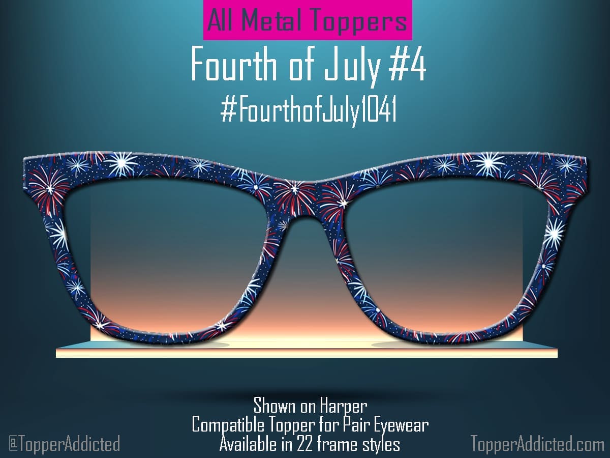 Z-Design – Midnight Fireworks – Dark Background Patriotic Firework Topper for Pair Eyewear👓