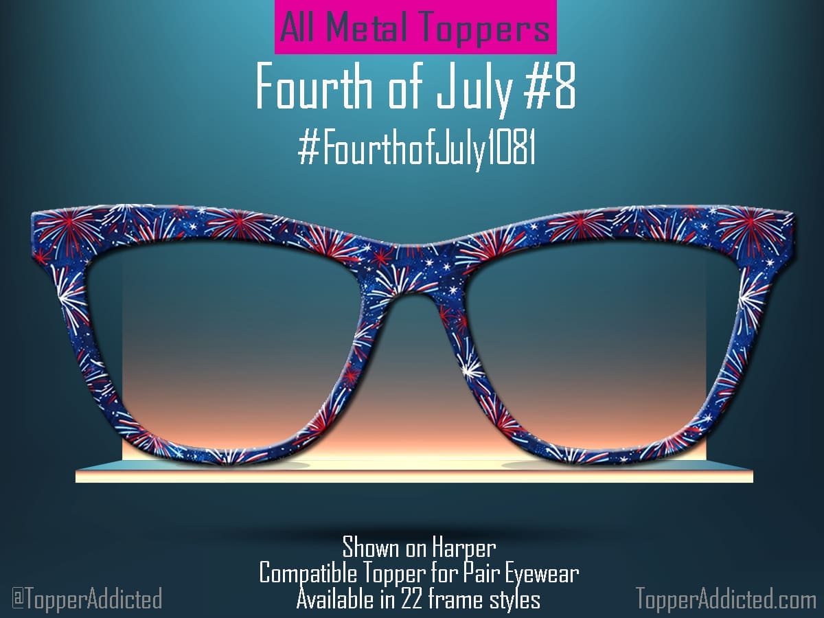 Z-Design – 4th of July Grand Finale – Bursting Fireworks Patriotic Topper for Pair Eyewear👓