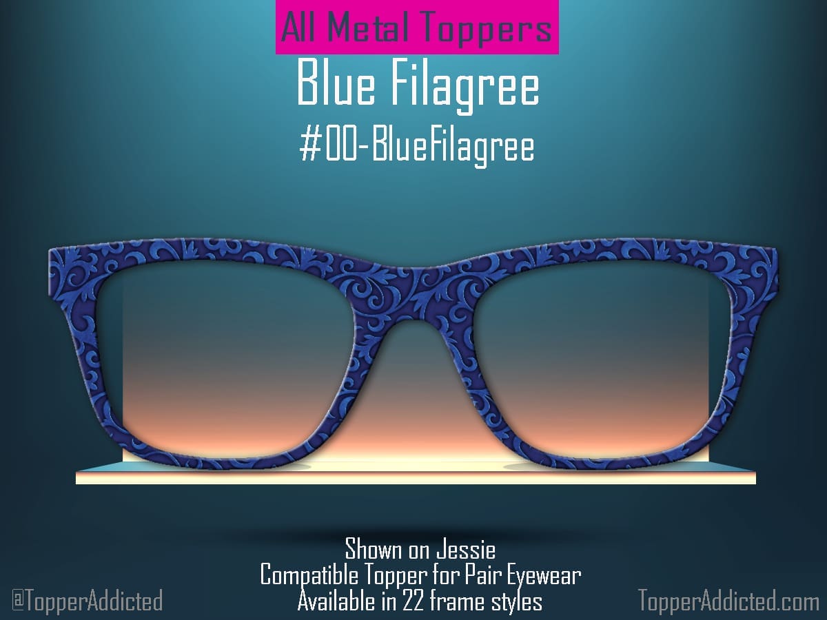 Z-Design – Blue Filagree Print for Men or Women👓