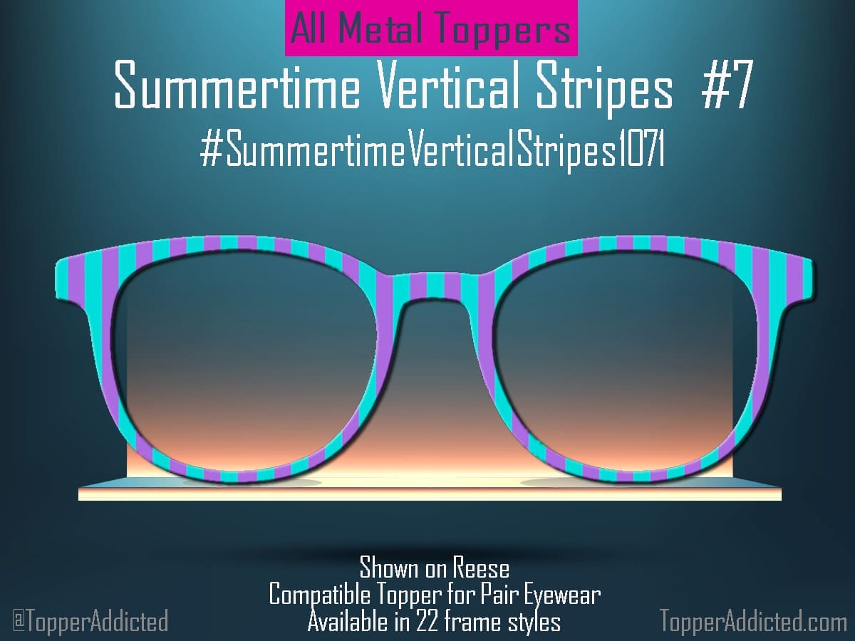 Z-Design – Summertime Vertical Stripes in Aqua, Pink/Purple
