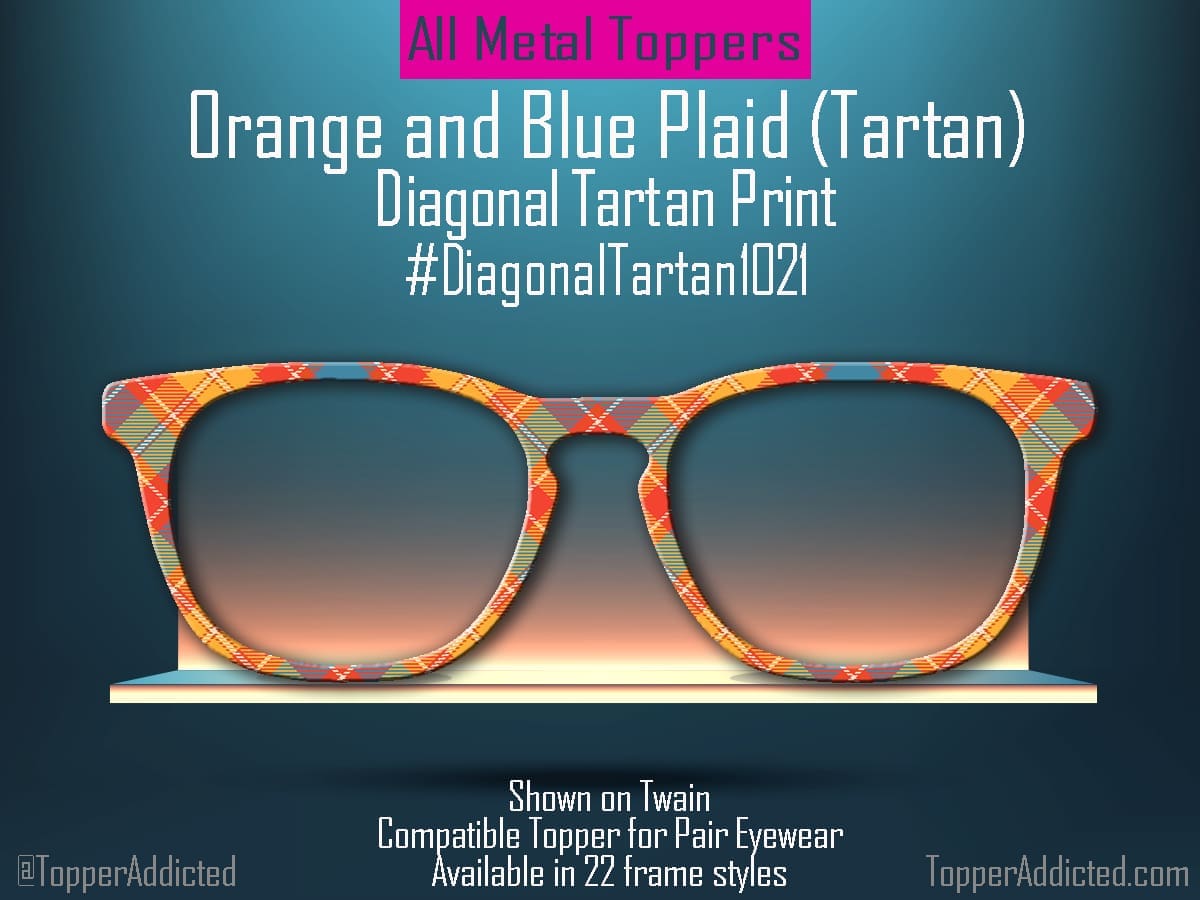 Z-Design – Orange and Blue Modern Diagonal Tartan👓