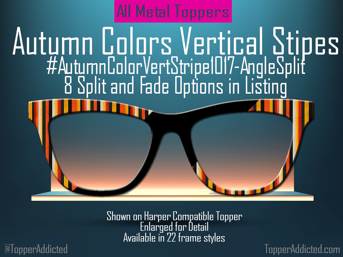 Z-Design – Autumn Vertical Stripes Metal Magnetic Toppers👓