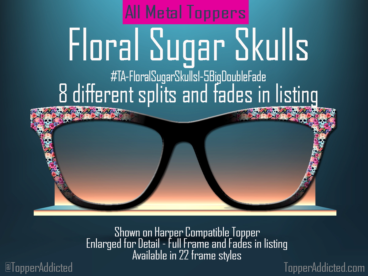 Z-Design – Floral Sugar Skull Metal Magnetic Toppers💀