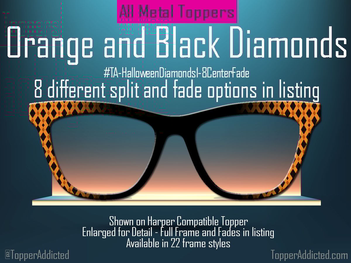 Z-Design – Orange and Black Halloween Diamonds👓 🎃