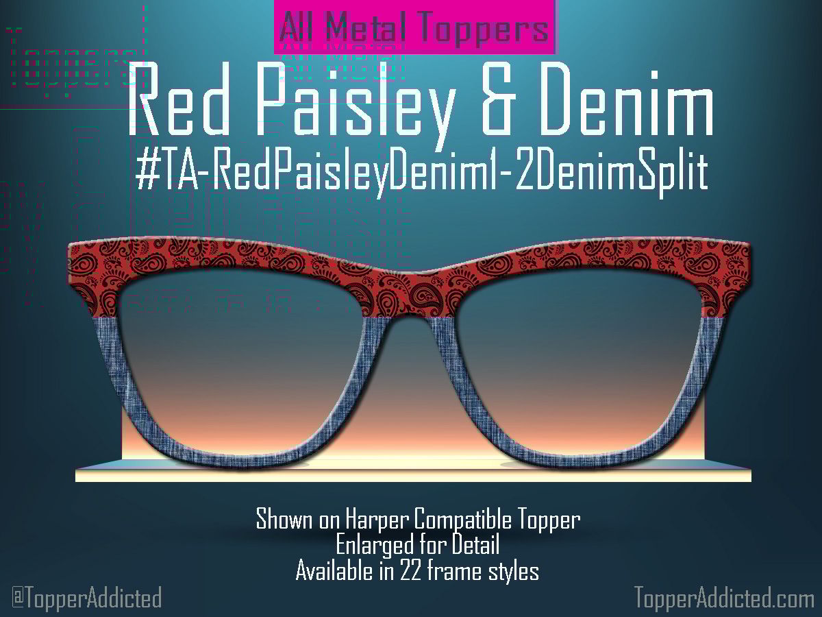Z-Design – Red Bandana Paisley with Demin Accent Options👓