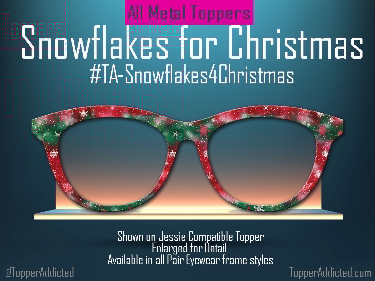 Z-Design – Snowflakes for Christmas Metal Toppers for Pair Eyewear👓🎄