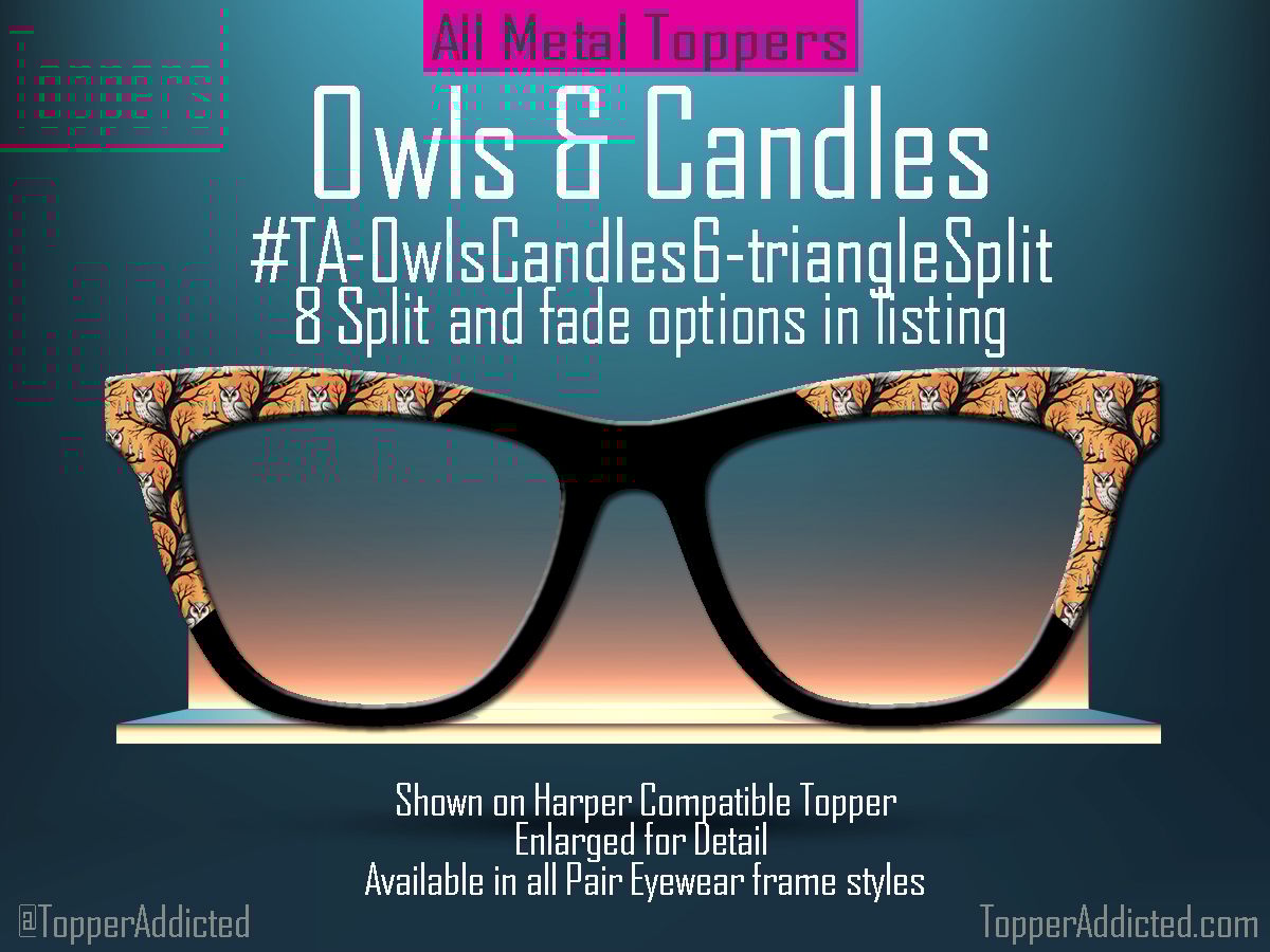 Z-Design – Owls and Candles Halloween Metal Toppers👓 🎃