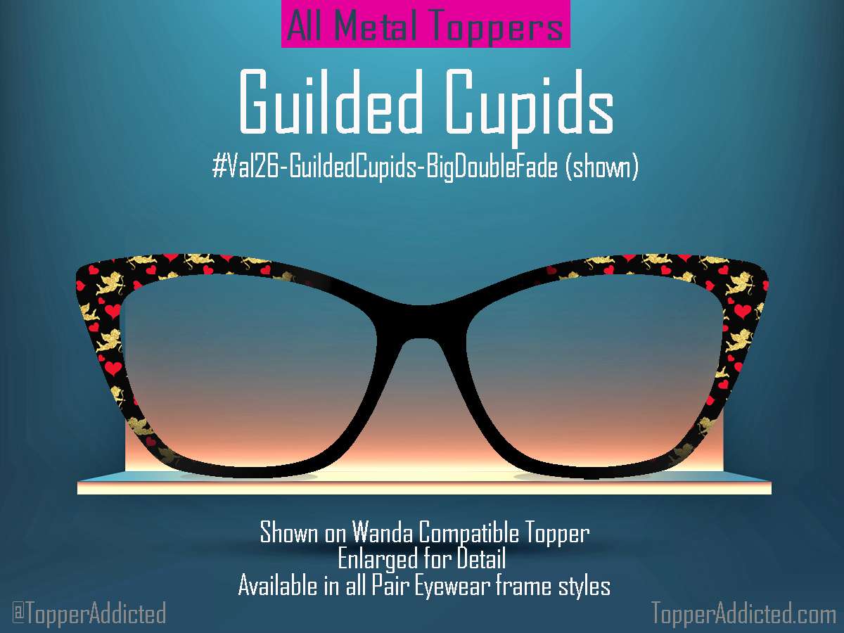 Z-Design – Gold Cupid & Red Heart Valentine Metal Topper